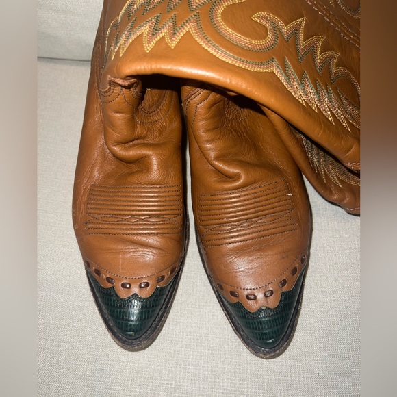 Dan Post Boots Womens 6M Brown/Green Cowgirl Western Boots - Picture 5 of 11